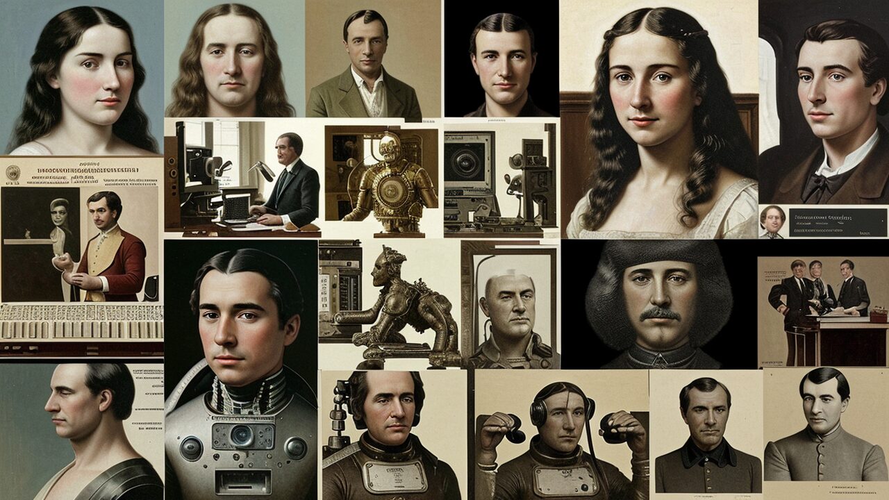 A collage of portraits showcasing men and women.