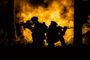 Two soldiers in War with fire image