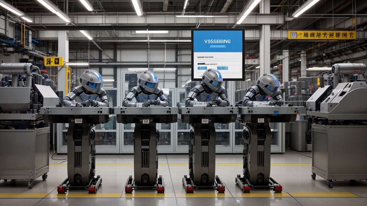 A group of robots in a factory.